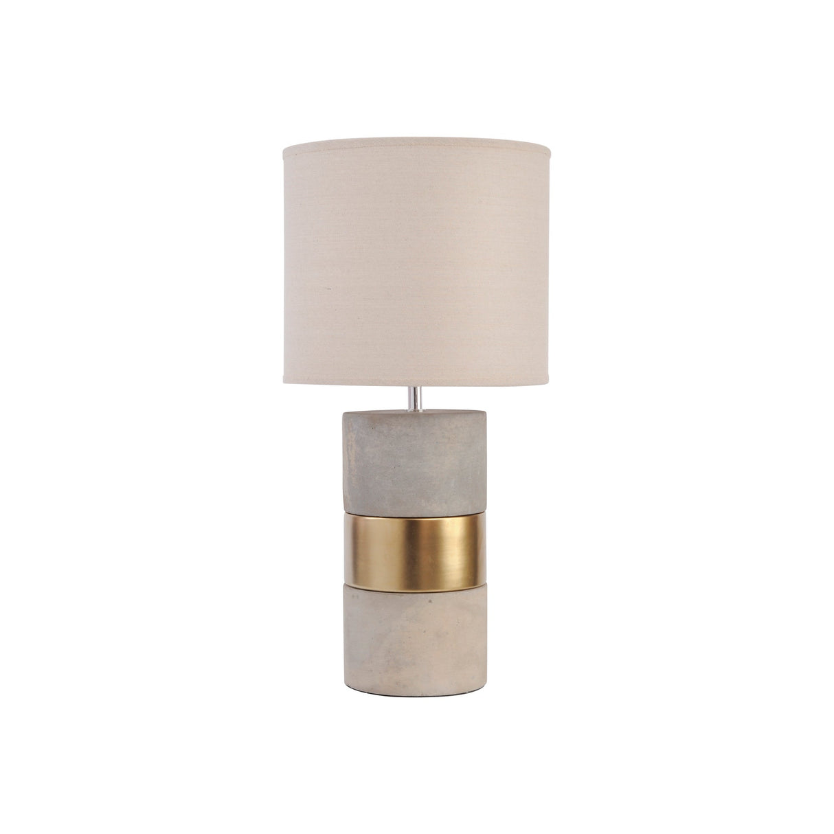 Concrete Table Lamp - Gold With Natural Shade