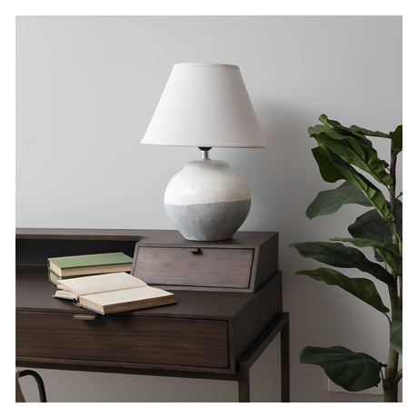 Skyline Small Crackle Table Lamp - Grey & Cream