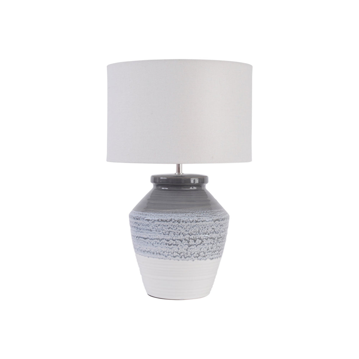 Skyline Ceramic Table Lamp With Shade - Grey & Blue