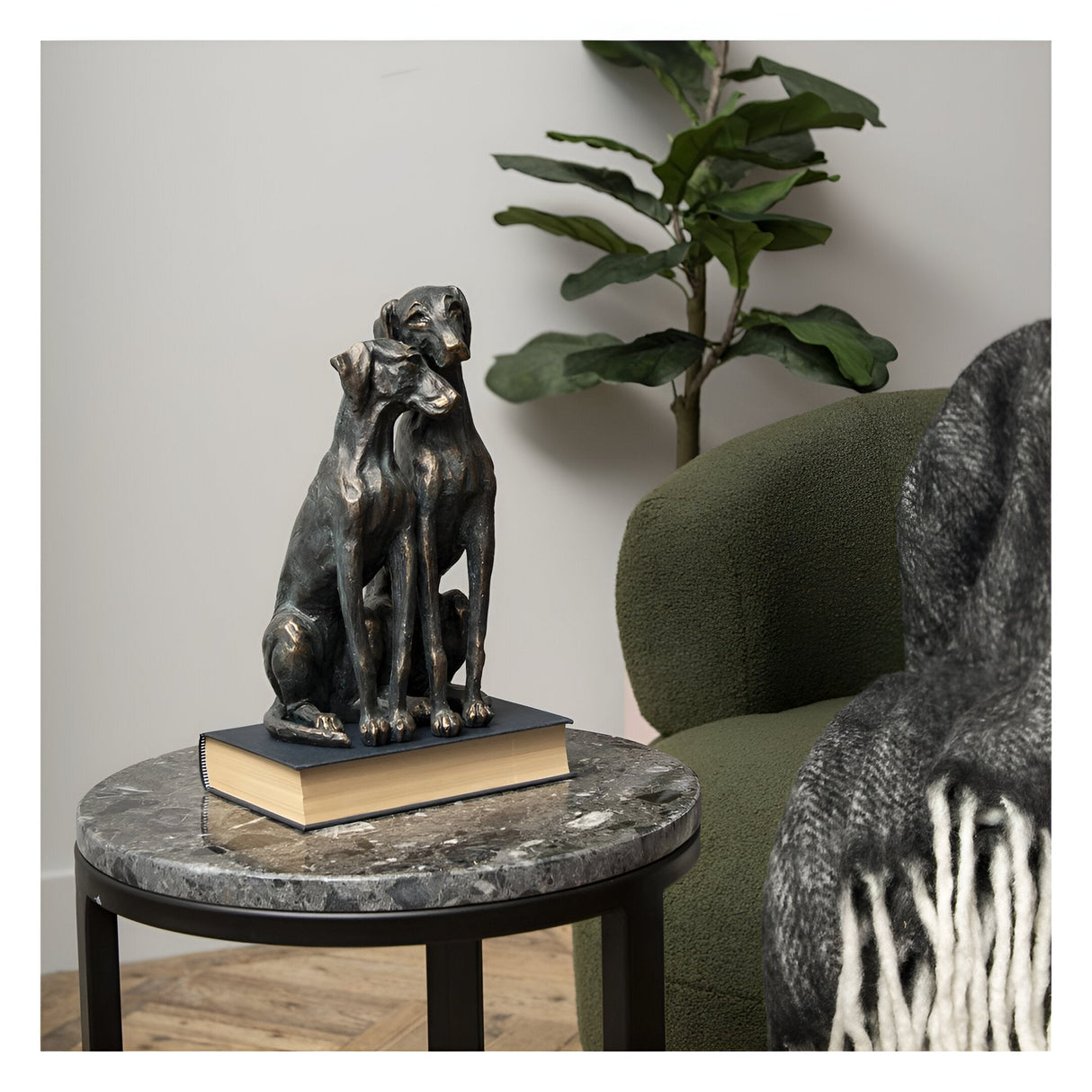 Antique Bronze Pup Figurine - 29cm