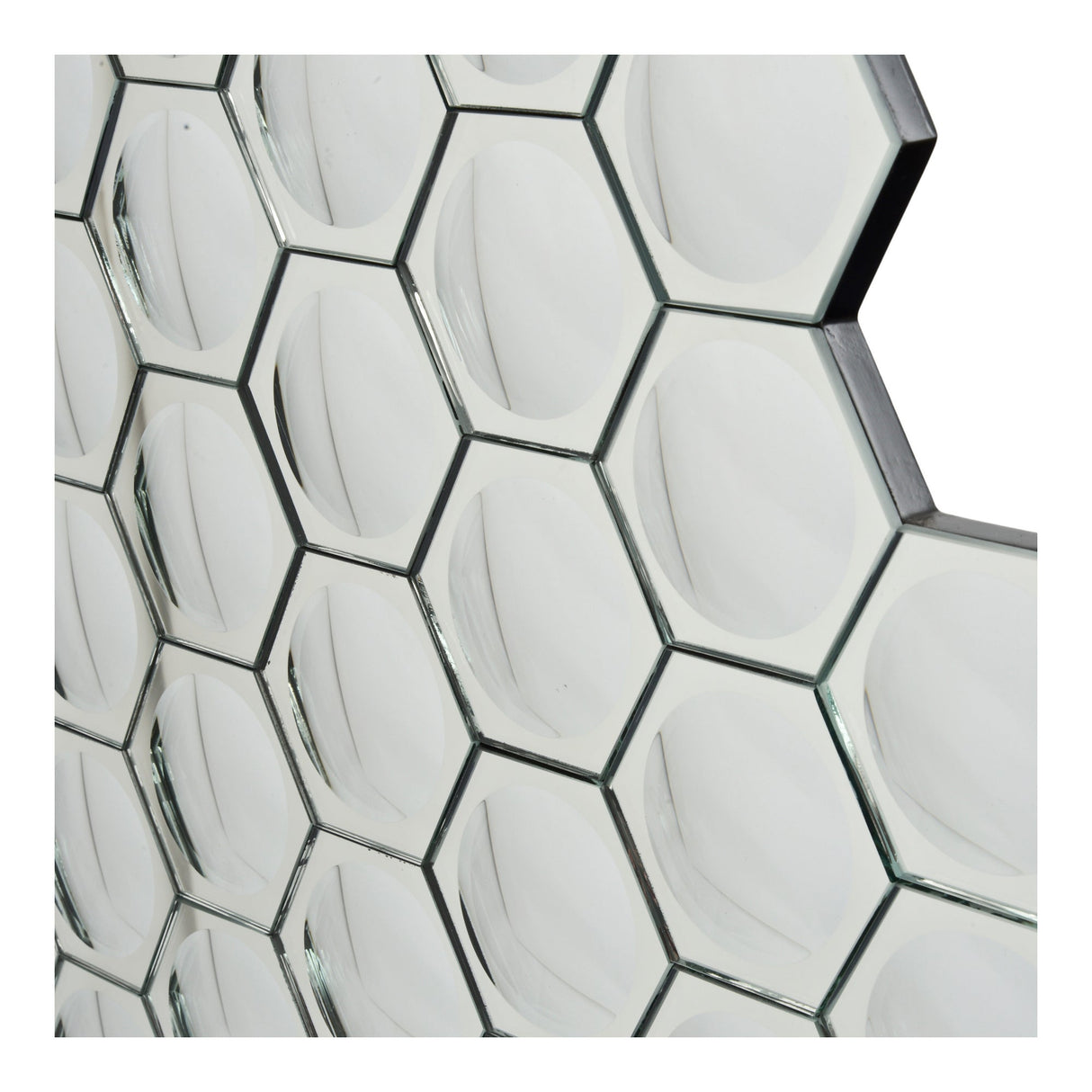 Hexagonal Honeycomb Convex Mirror Wall Art - 132x120cm