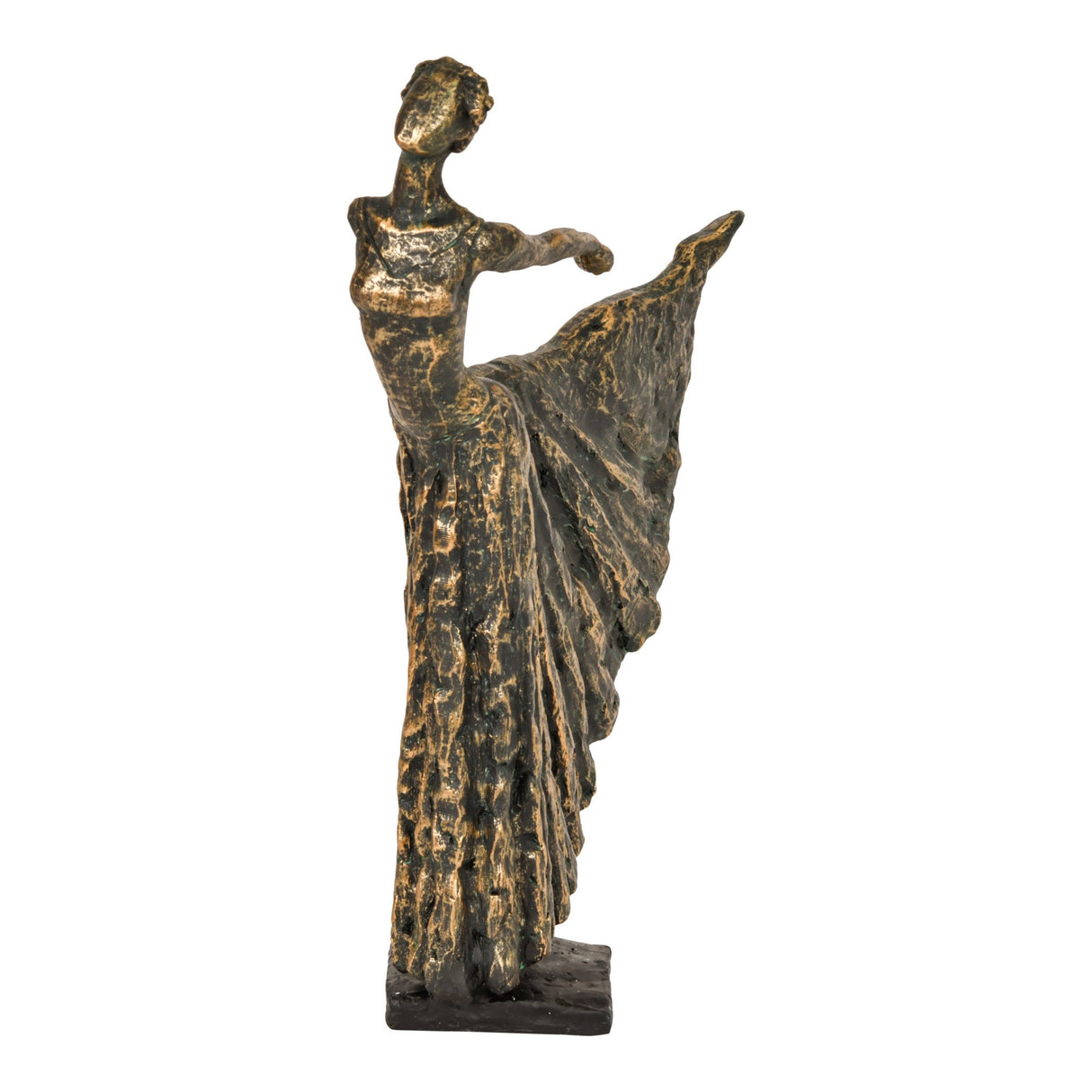 Standing Bronze Resin Lady Dancer Figurine - 32cm