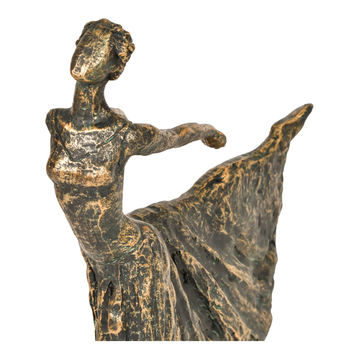 Standing Bronze Resin Lady Dancer Figurine - 32cm