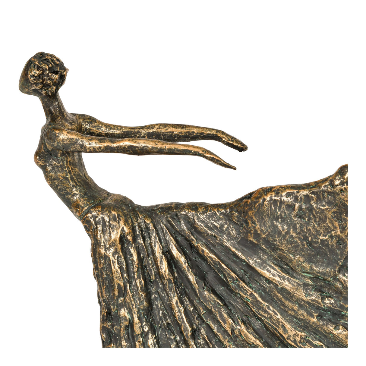 Standing Bronze Resin Lady Dancer Figurine - 32cm