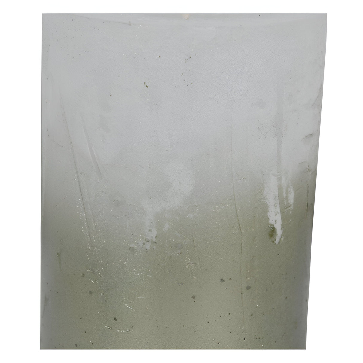 Libra White Pillar Candle With Metallic Green Ombre Base - 7x12cm