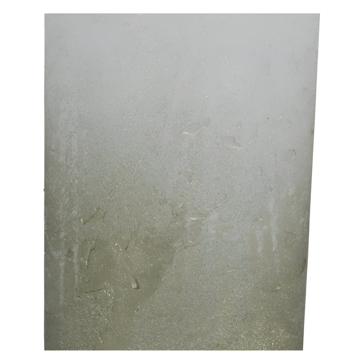 Libra White Pillar Candle With Metallic Green Ombre Base - 7x19cm