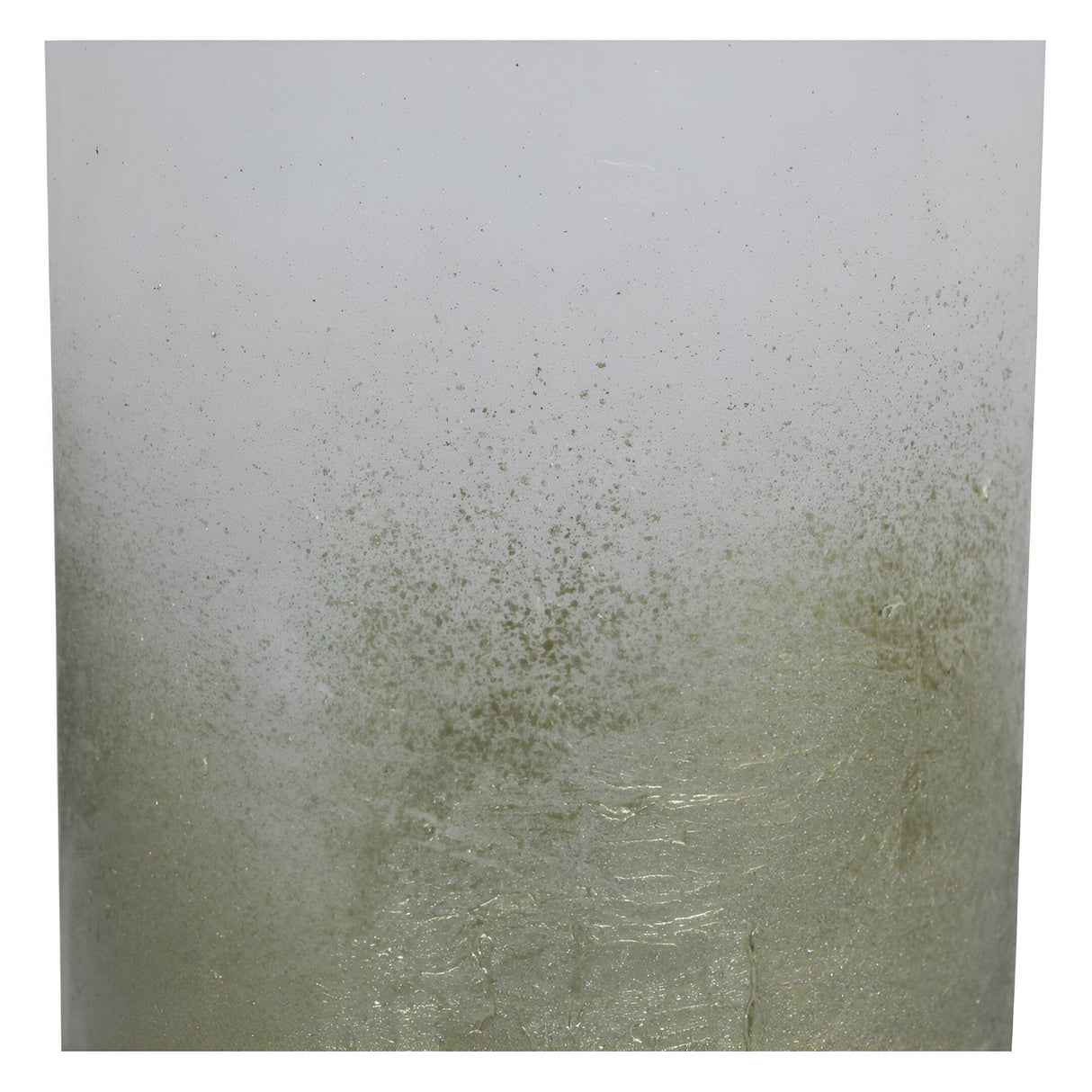 Libra White Pillar Candle With Metallic Green Ombre Base - 10x20cm