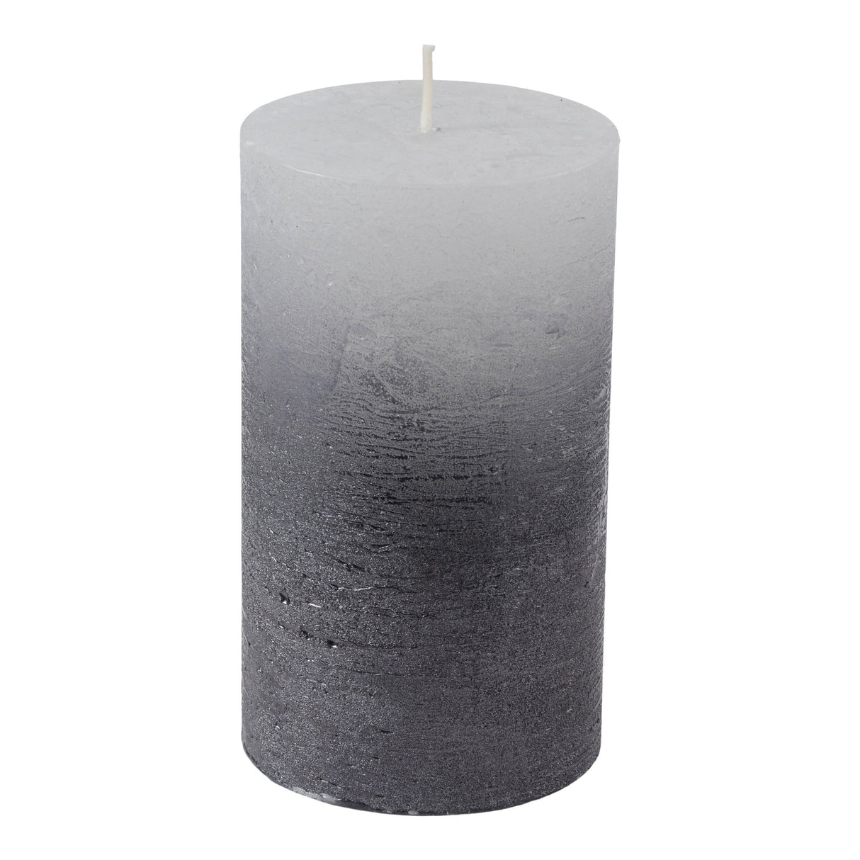 Libra White Pillar Candle With Metallic Black Ombre Base - 10x20cm