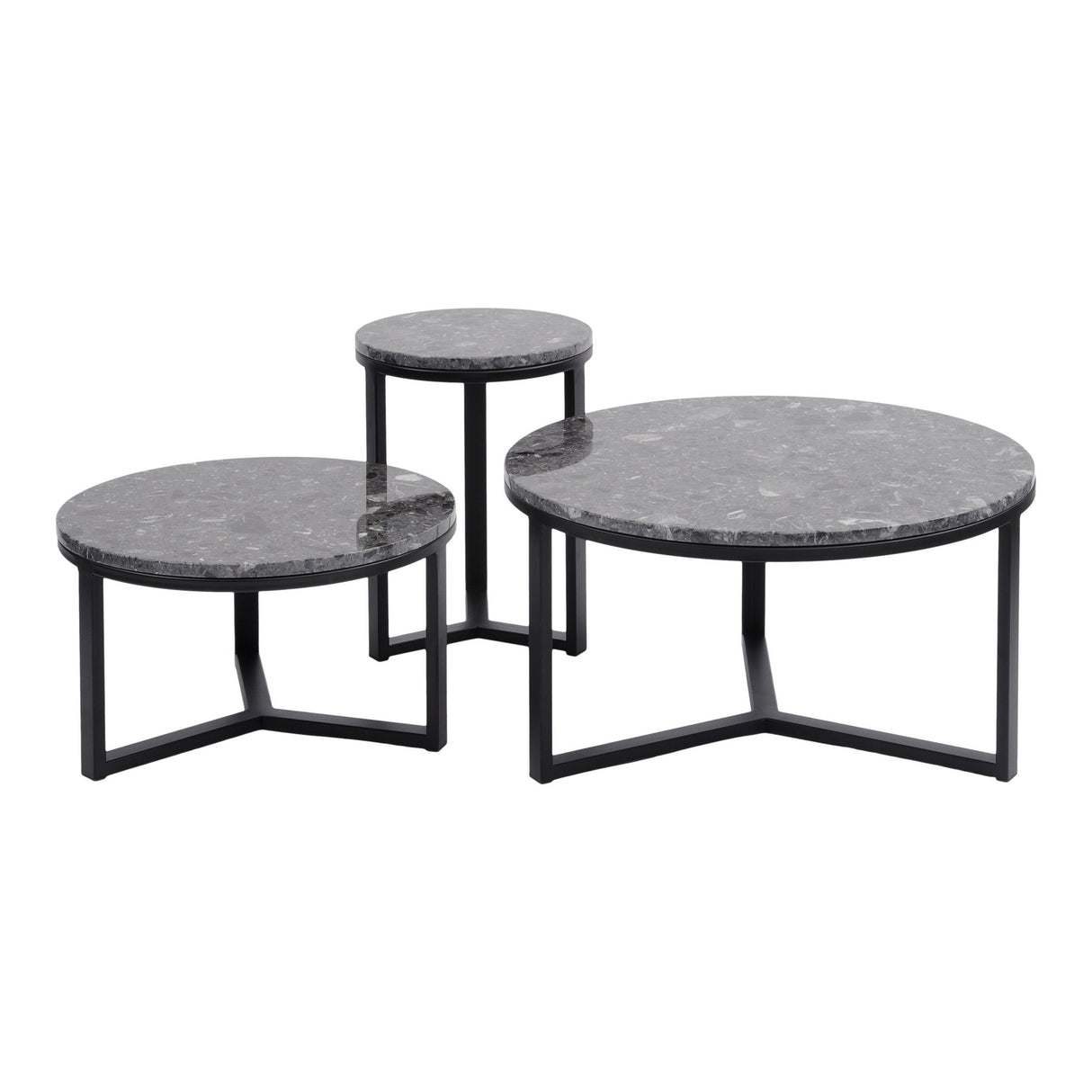 Shoreditch Metal & Travisso Large Coffee Table - Black & Grey