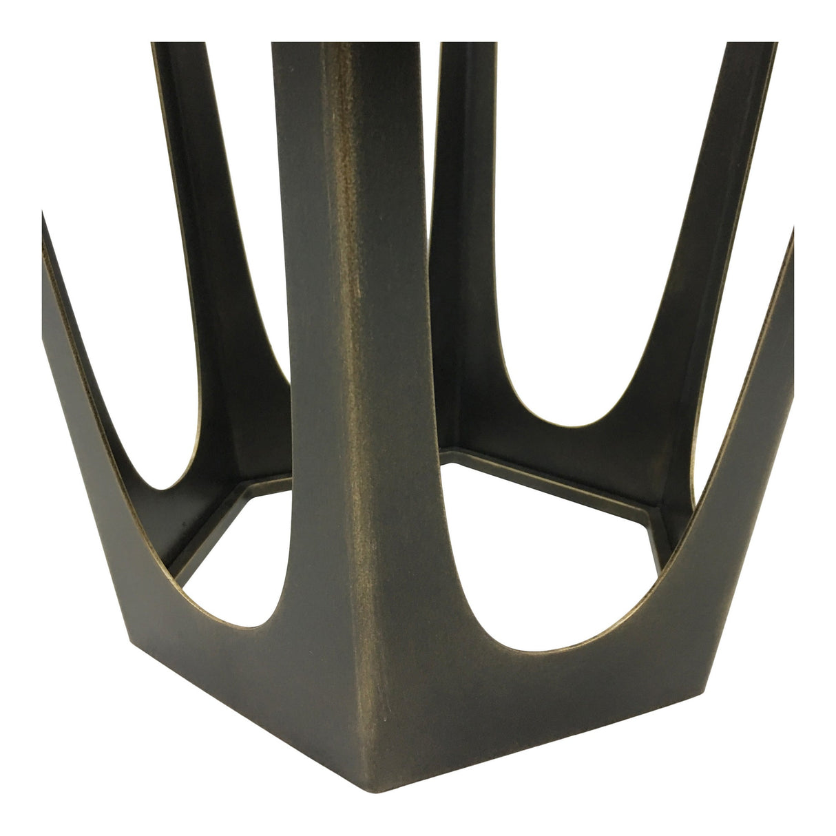 Catalan Side Table With Glass Top - Gilded Bronze