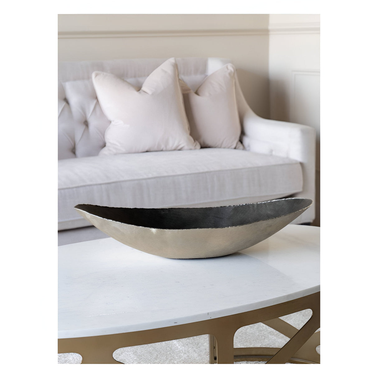 Molten Metal Ellipse Bowl - Brushed Gold