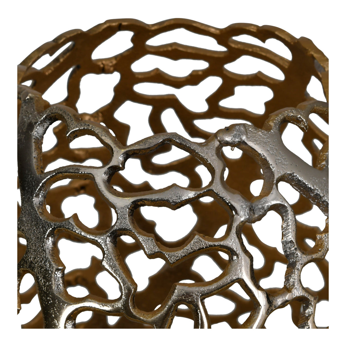 Aussie Coral Aluminium Barrel Vase - Gold