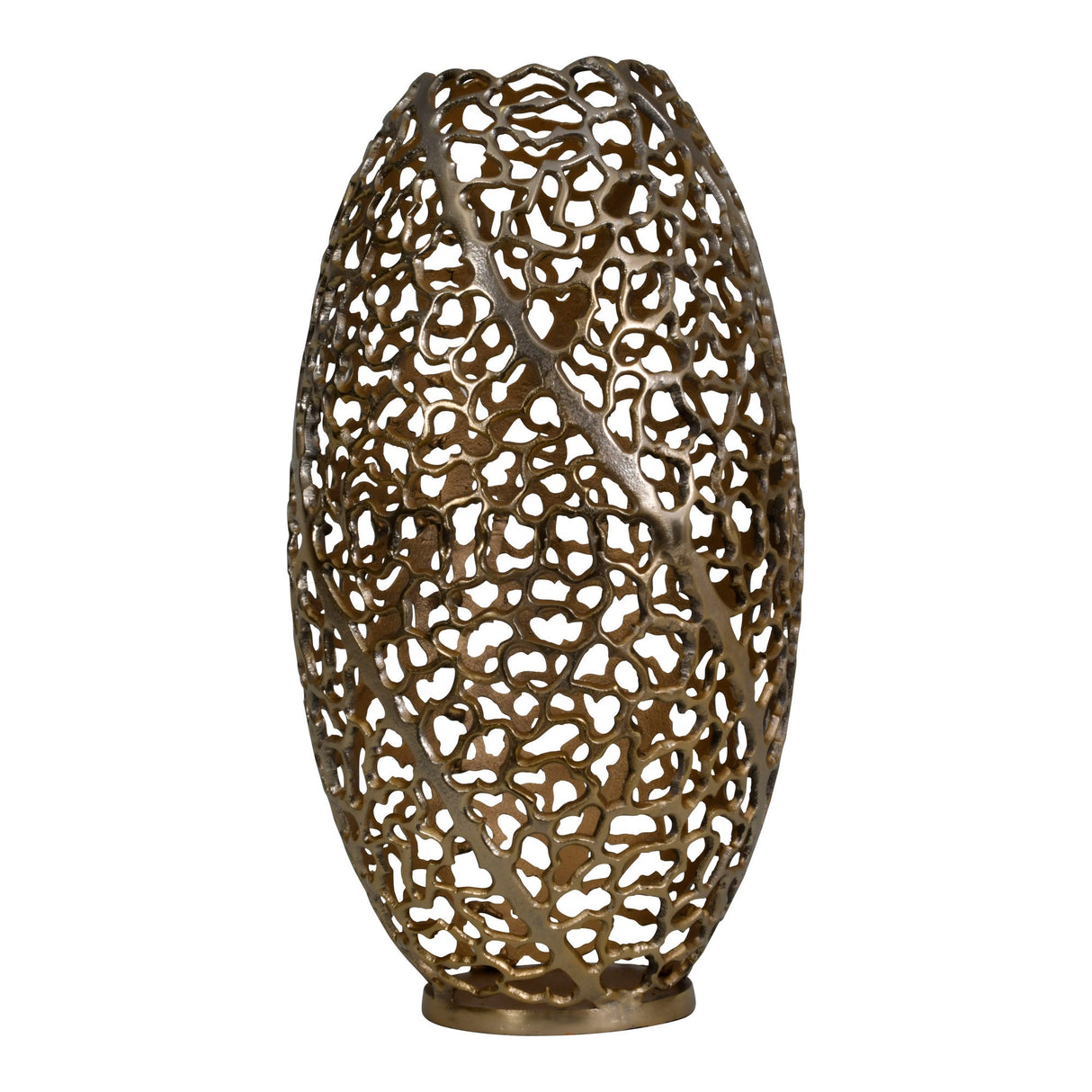 Aussie Coral Aluminium Barrel Vase - Gold
