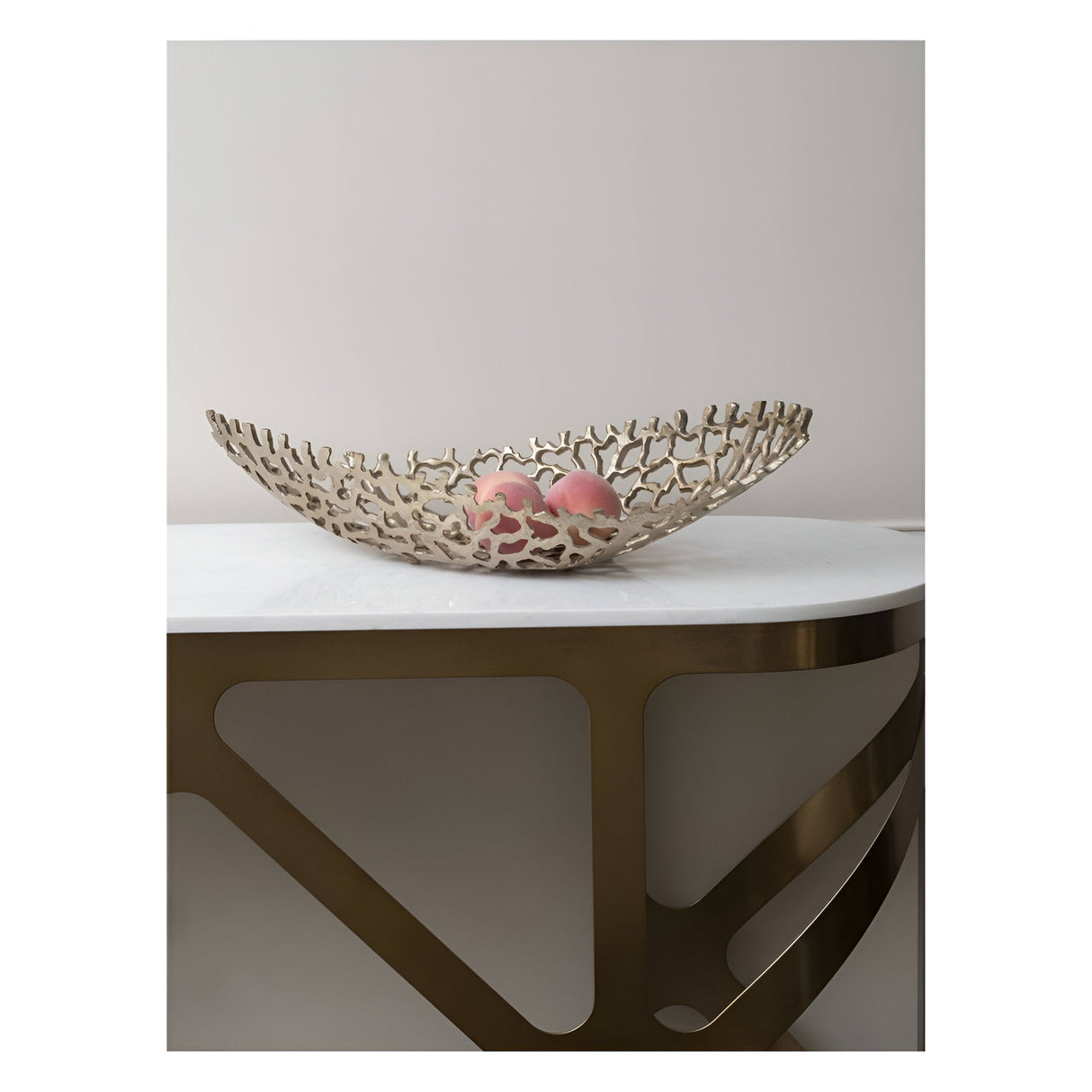 Aussie Coral Aluminium Ellipse Bowl - Gold