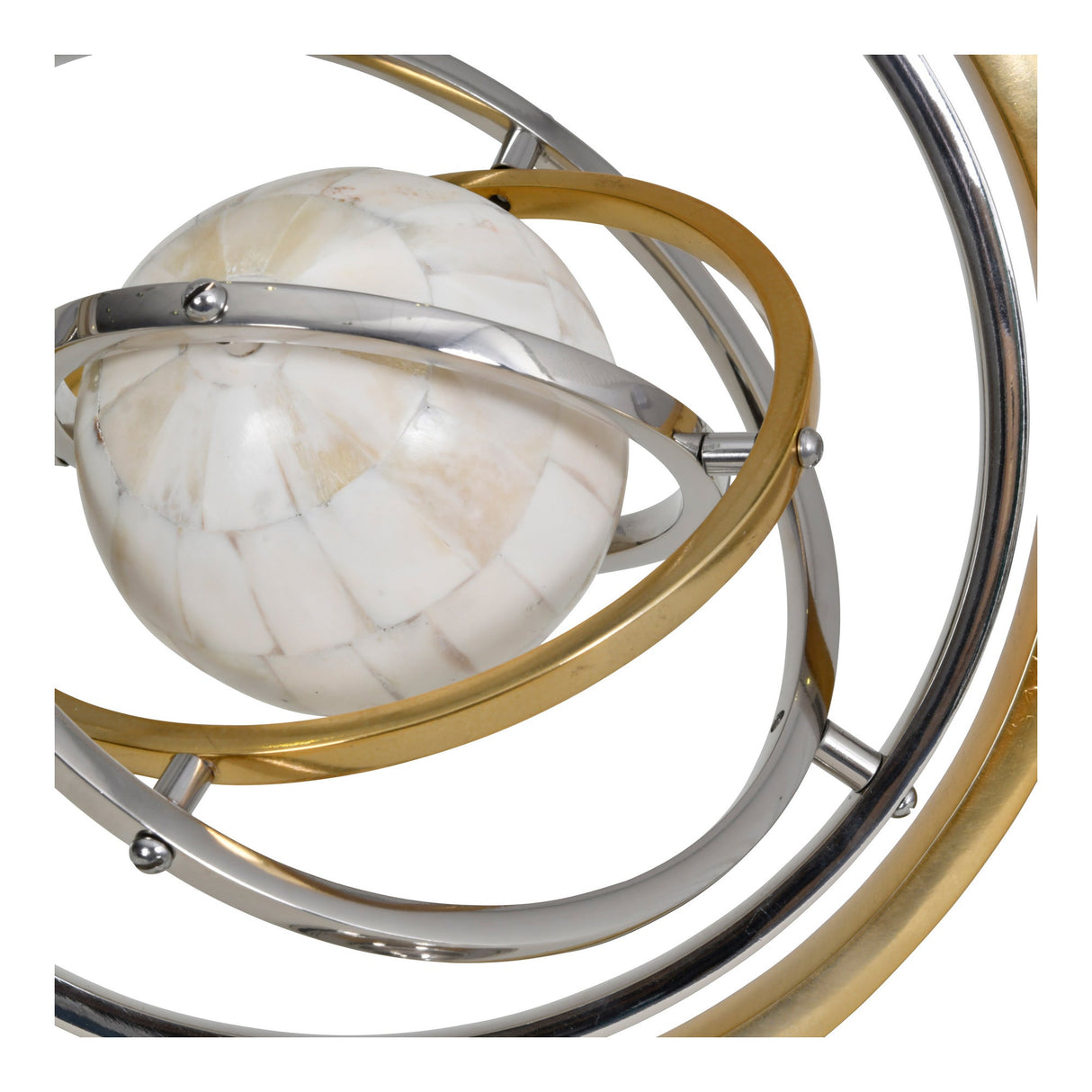 Colley Stainless Steel Armilliary Figurine With Bone Globe - 40cm