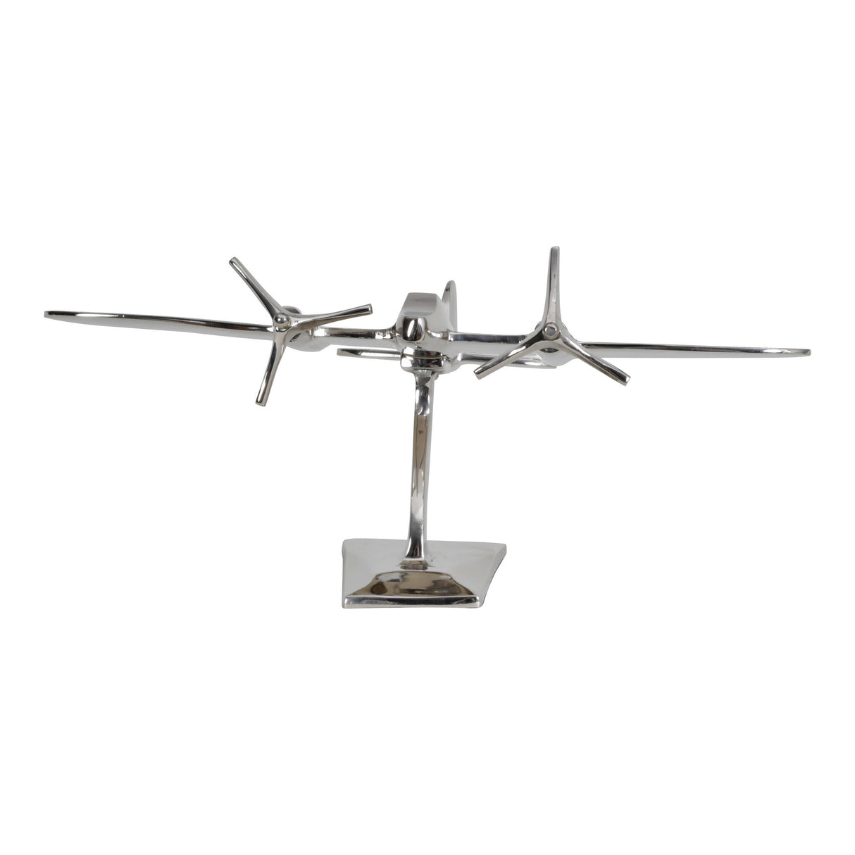 Turboprop Silver Aluminium Aeroplane Figurine - 40cm