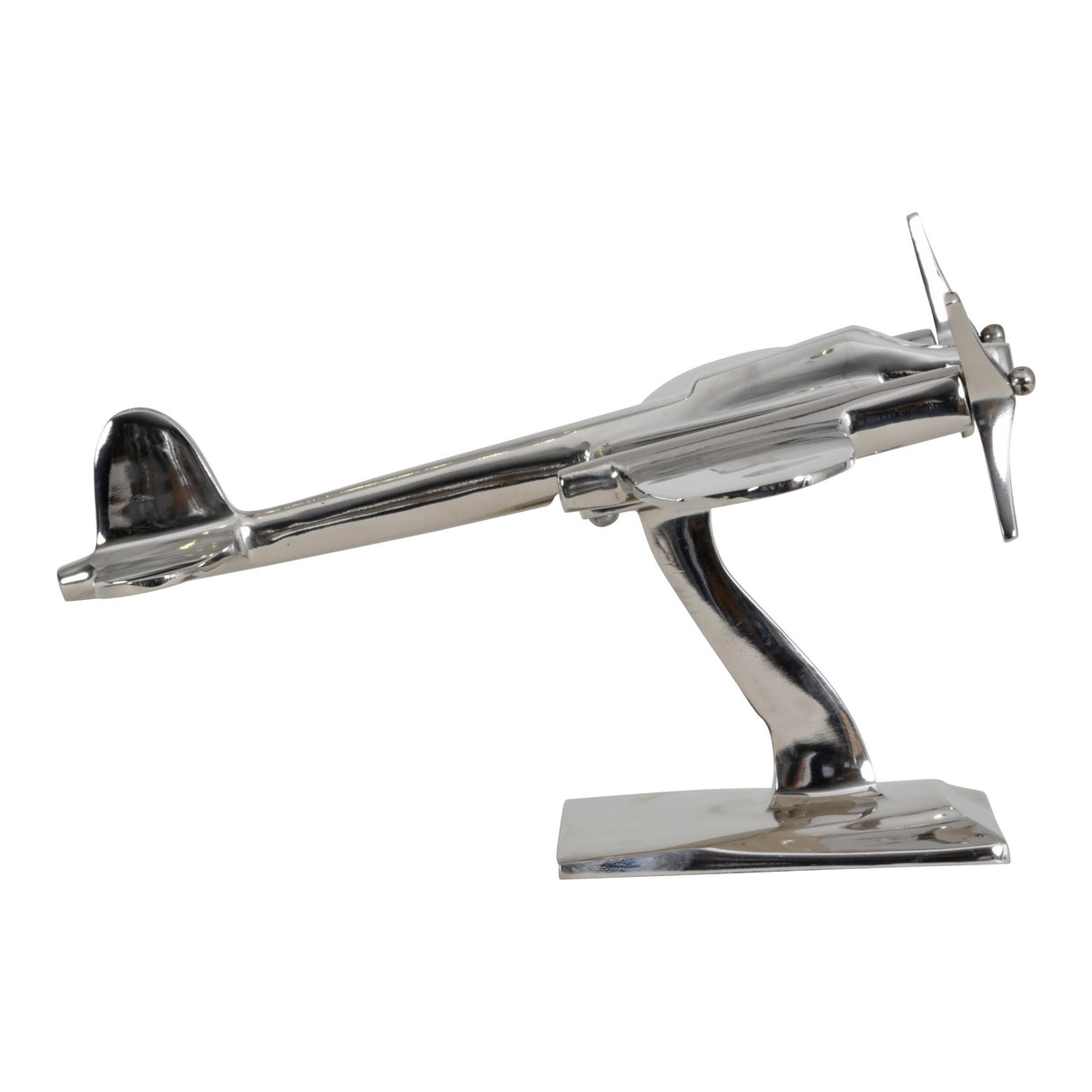 Turboprop Silver Aluminium Aeroplane Figurine - 40cm