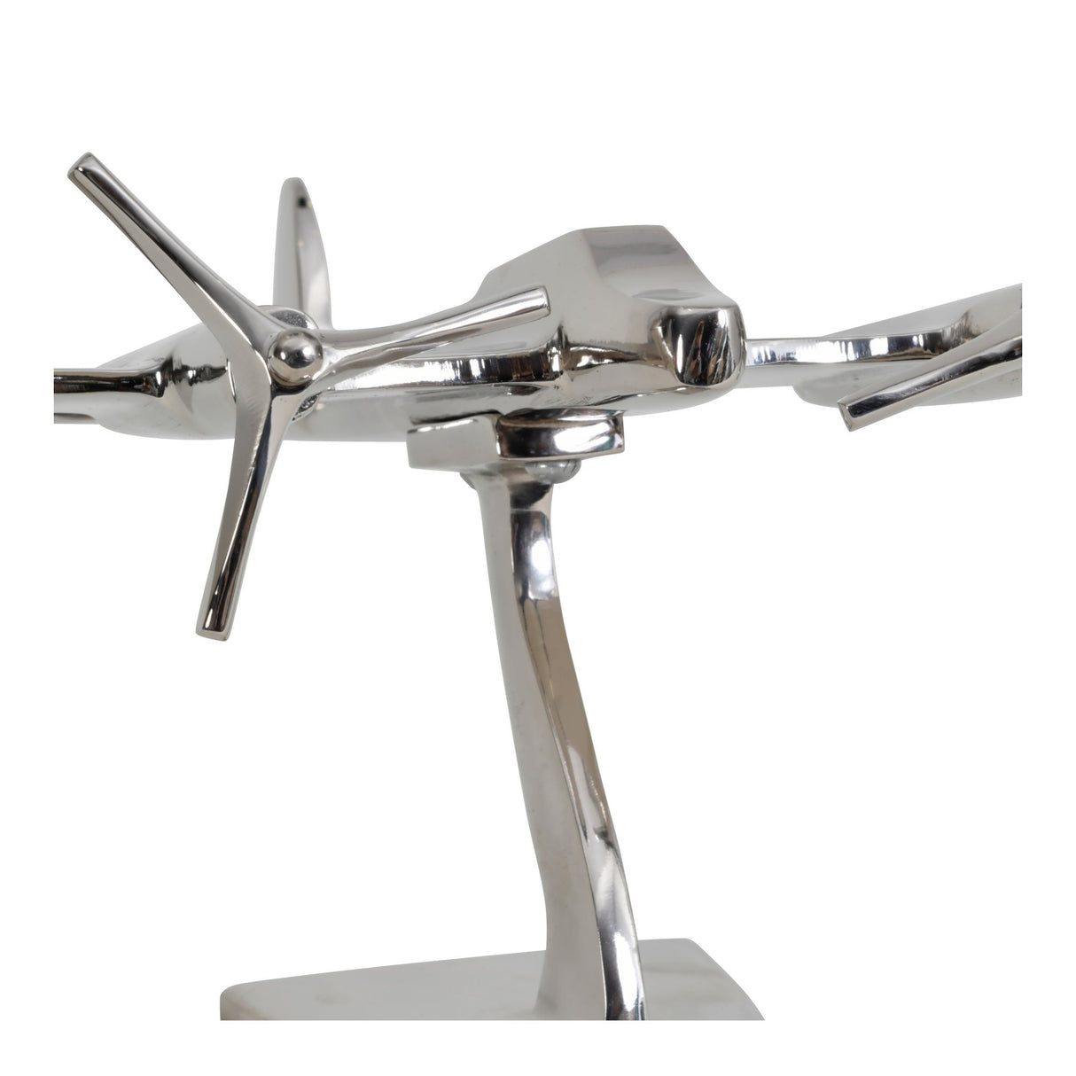 Turboprop Silver Aluminium Aeroplane Figurine - 40cm