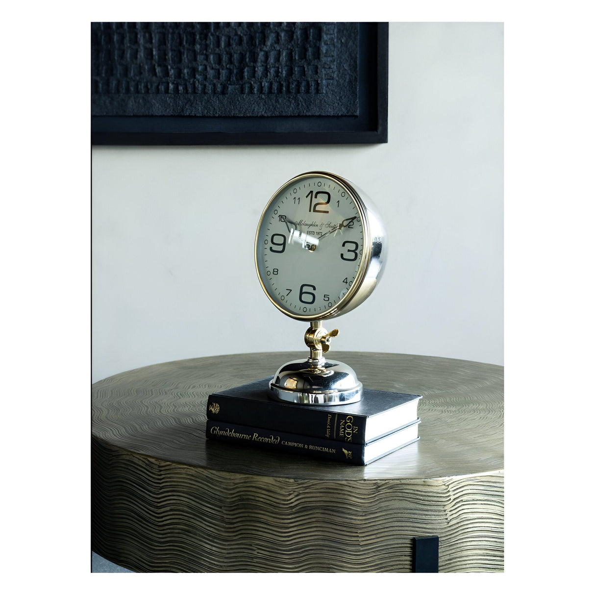 Stollard Mantel Clock With Angle Adjuster - Silver & Gold