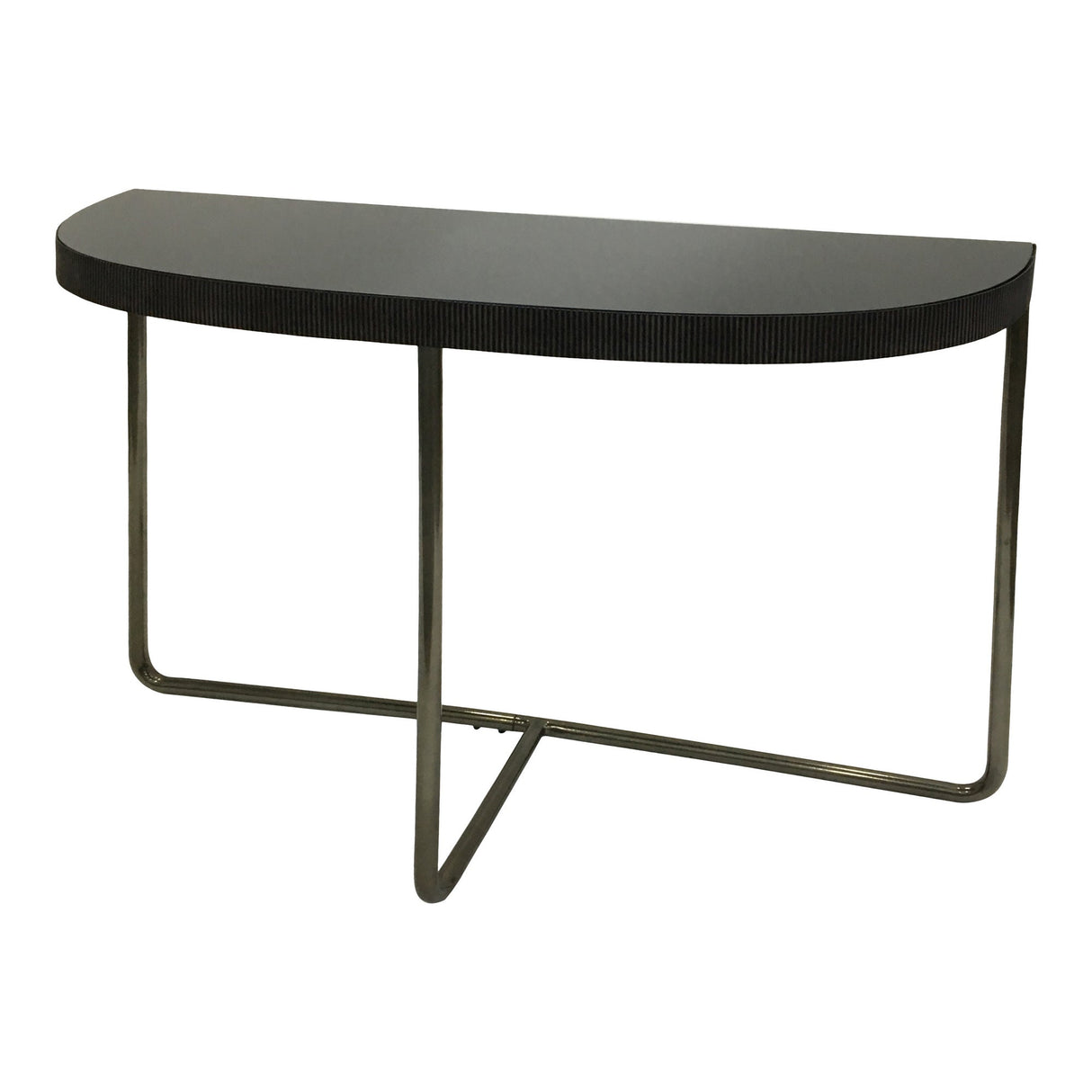 Knightsbridge Half Moon Console Table - Black Tinted Glass