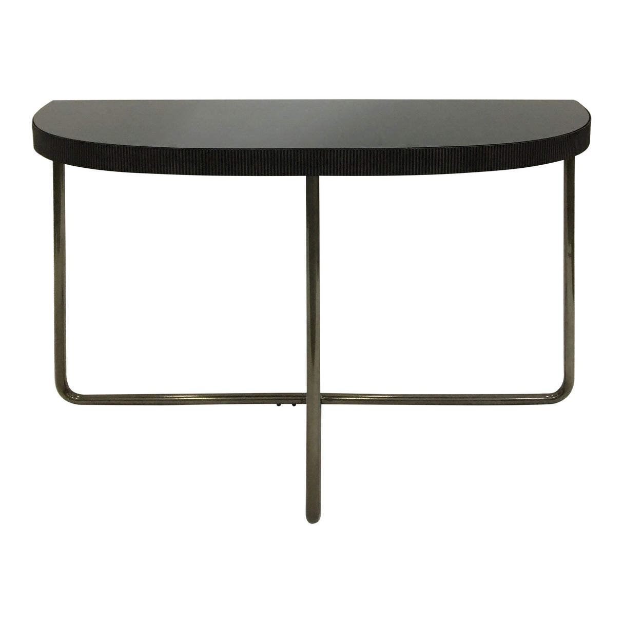 Knightsbridge Half Moon Console Table - Black Tinted Glass