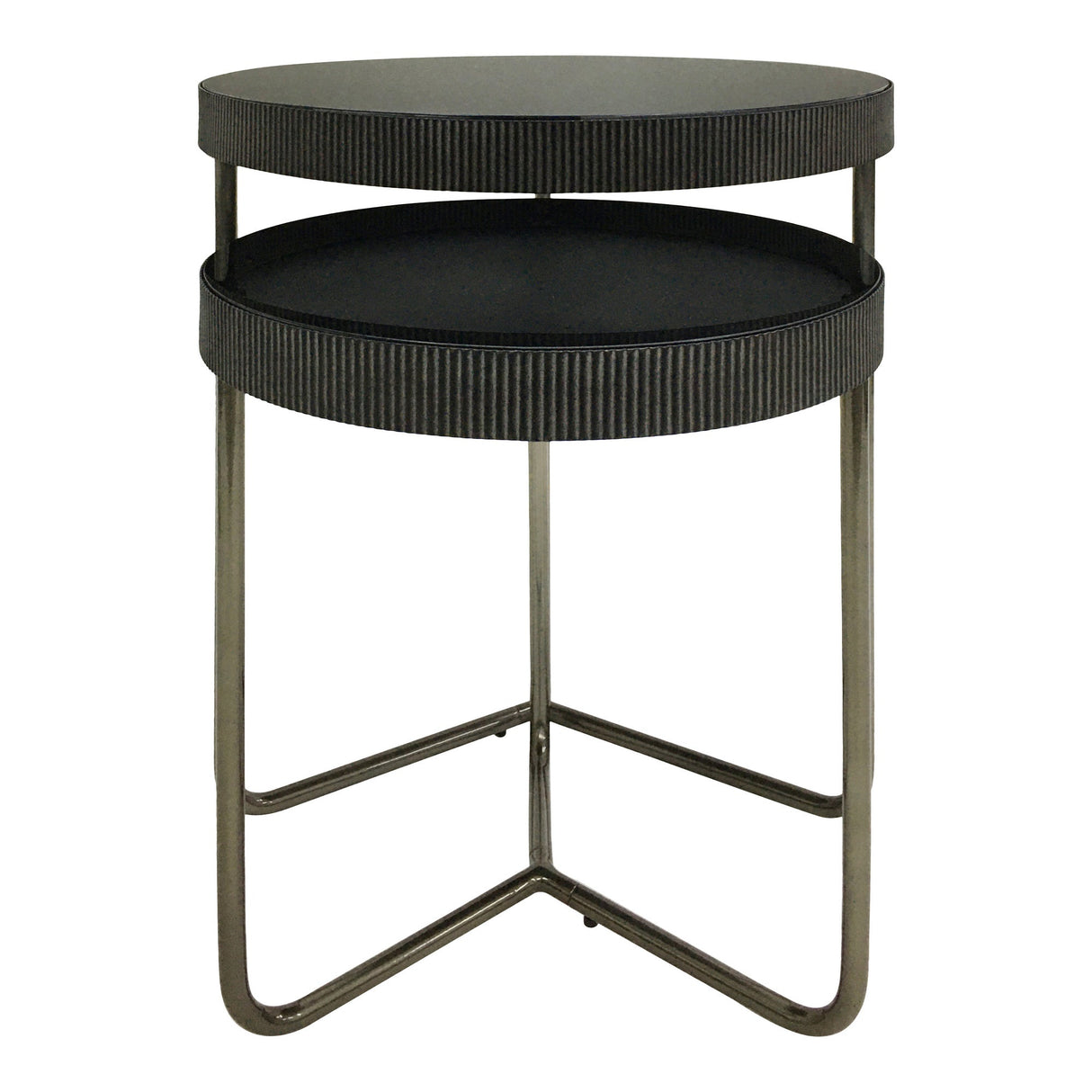Knightsbridge Set of 2 Side Tables - Black Tinted Glass