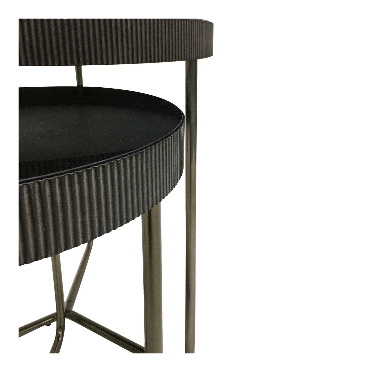 Knightsbridge Set of 2 Side Tables - Black Tinted Glass