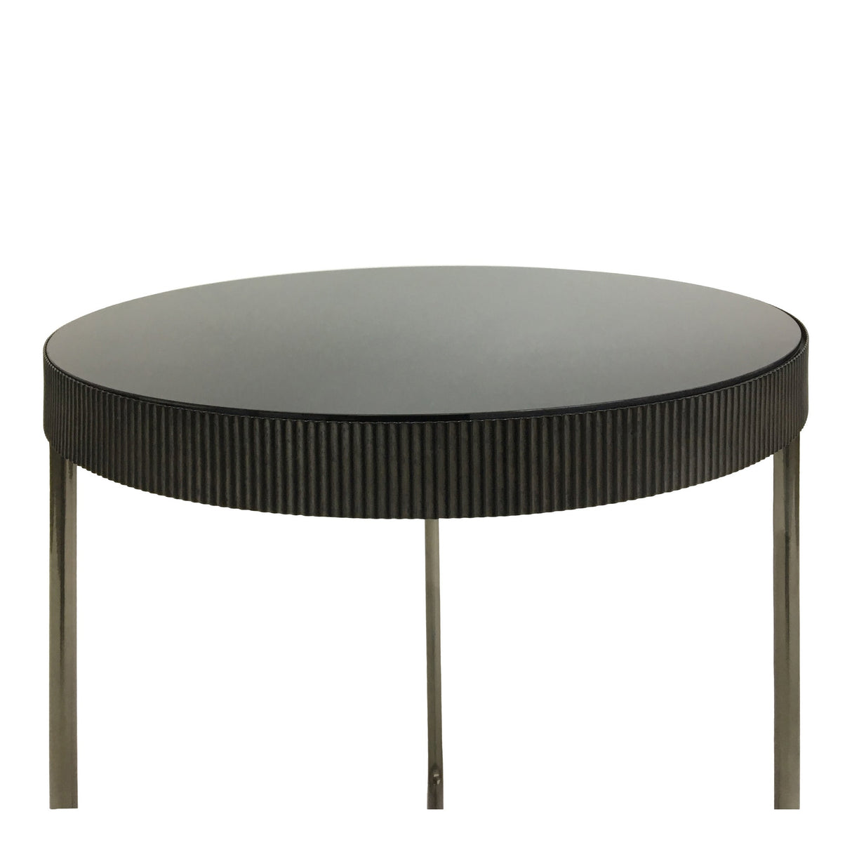 Knightsbridge Set of 2 Side Tables - Black Tinted Glass