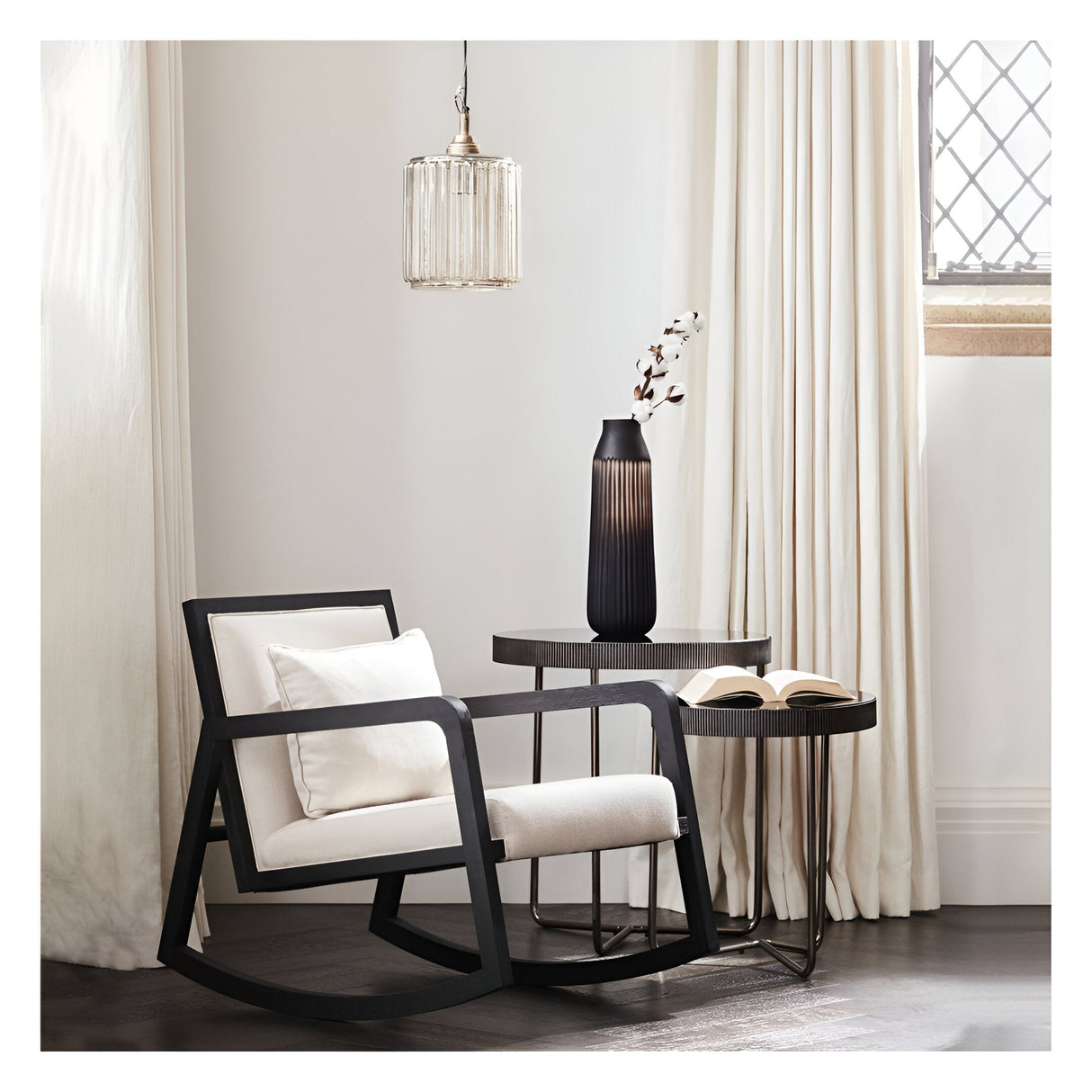 Knightsbridge Set of 2 Side Tables - Black Tinted Glass