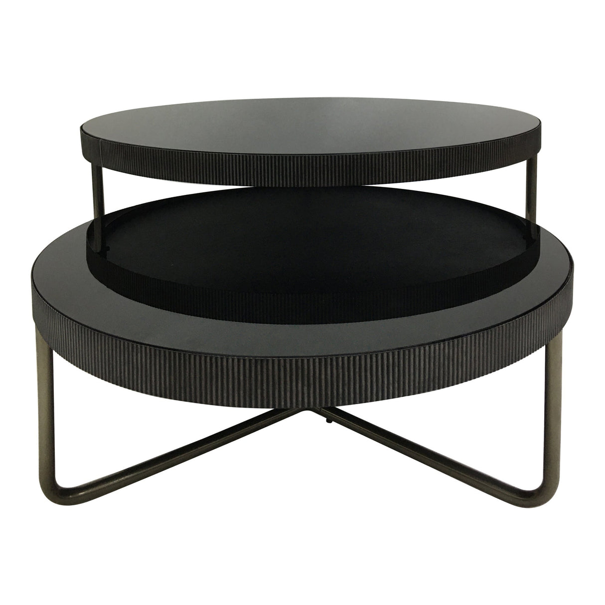 Knightsbridge Round Coffee Table - Black Tinted Glass