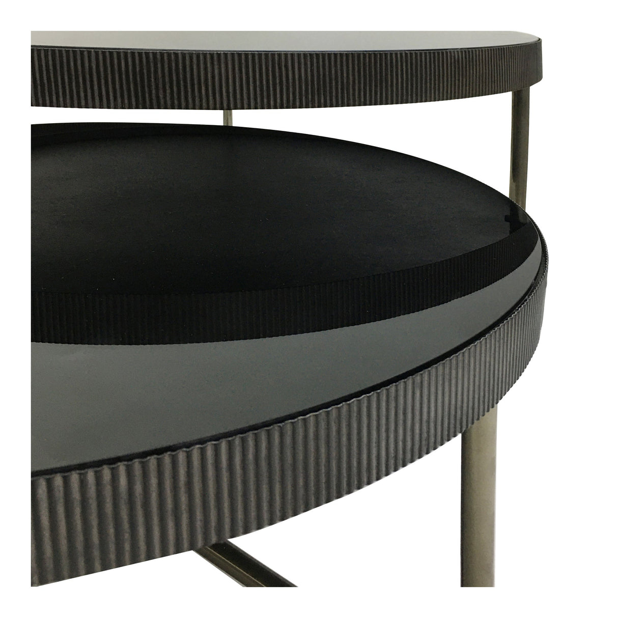 Knightsbridge Round Coffee Table - Black Tinted Glass