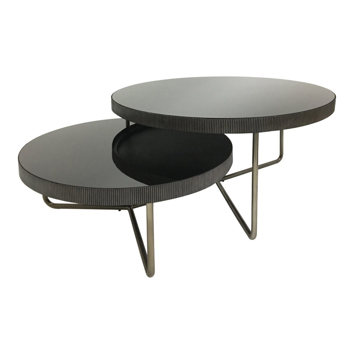 Knightsbridge Round Coffee Table - Black Tinted Glass
