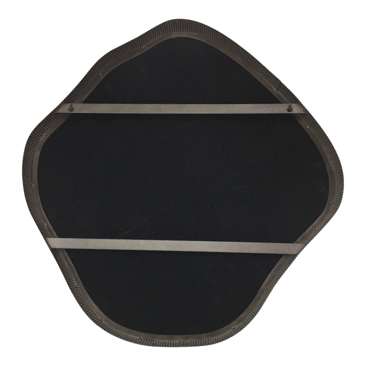 Organic Metal Framed Small Wall Mirror Oak Wood - 59x61cm