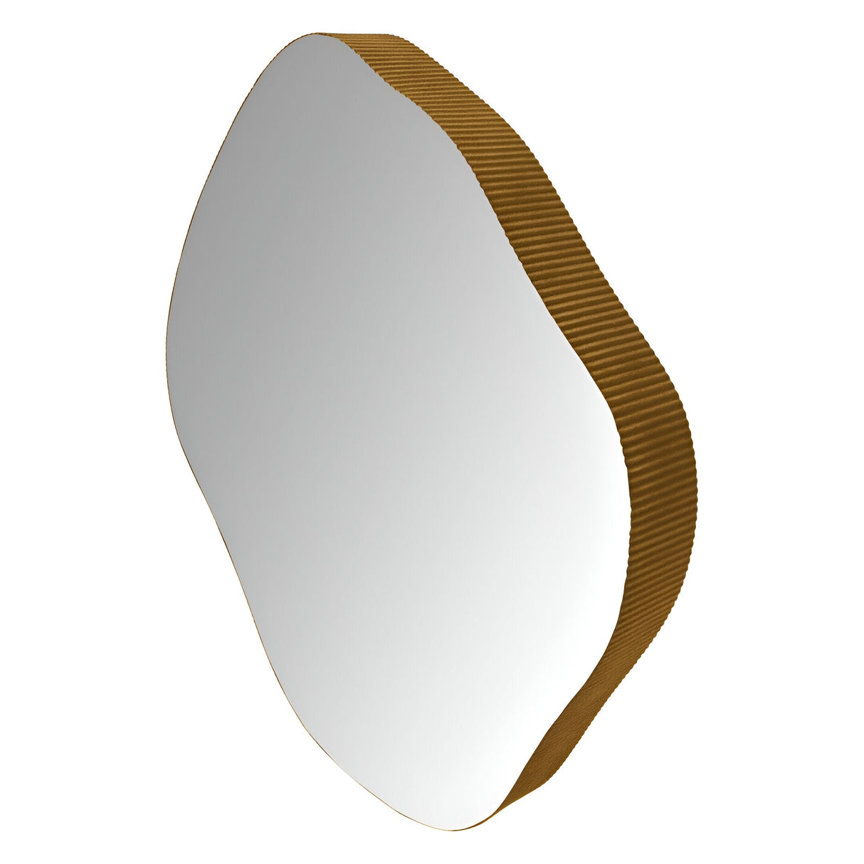 Organic Metal Framed Small Wall Mirror Aged Champagne - 59x61cm