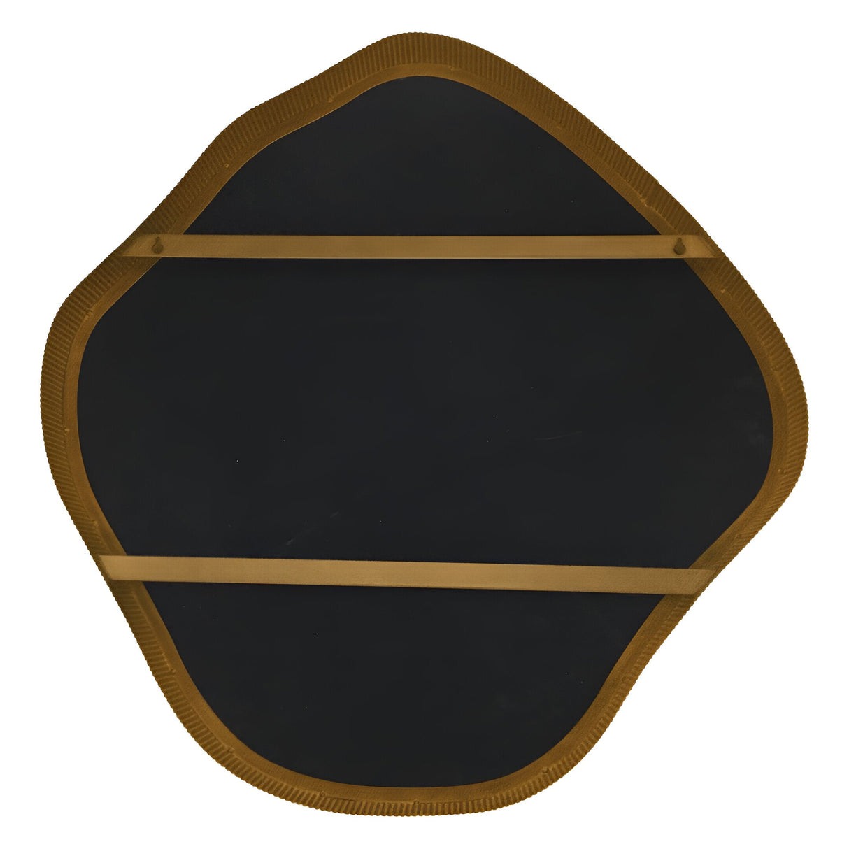 Organic Metal Framed Small Wall Mirror Aged Champagne - 59x61cm