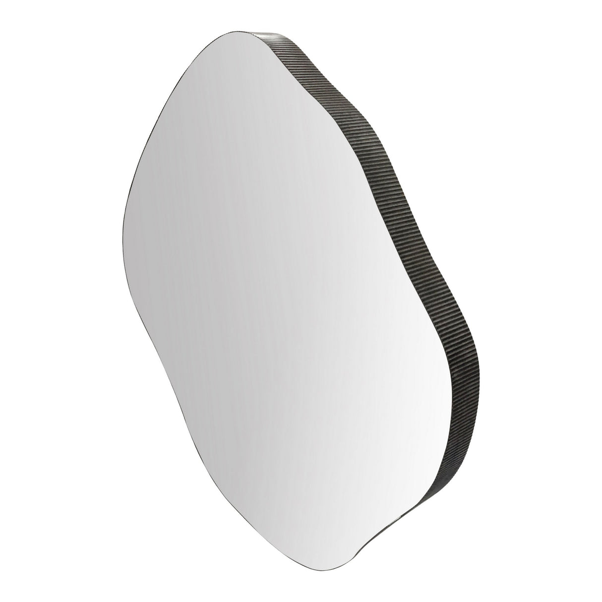 Organic Metal Framed Large Wall Mirror Oak Wood - 97x101cm