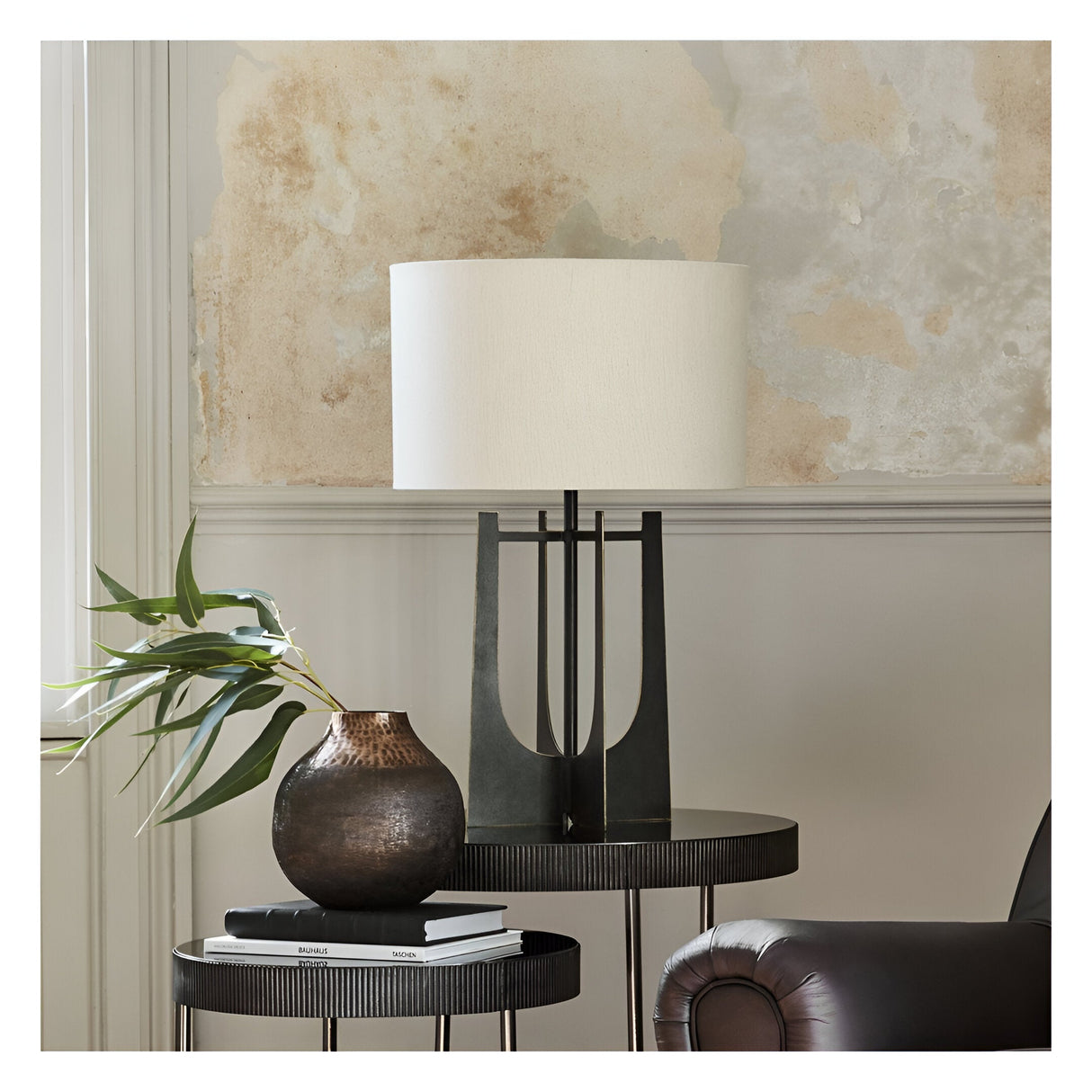 Glenthorpe Table Lamp - Gilded Oak With Irish Linen Shade