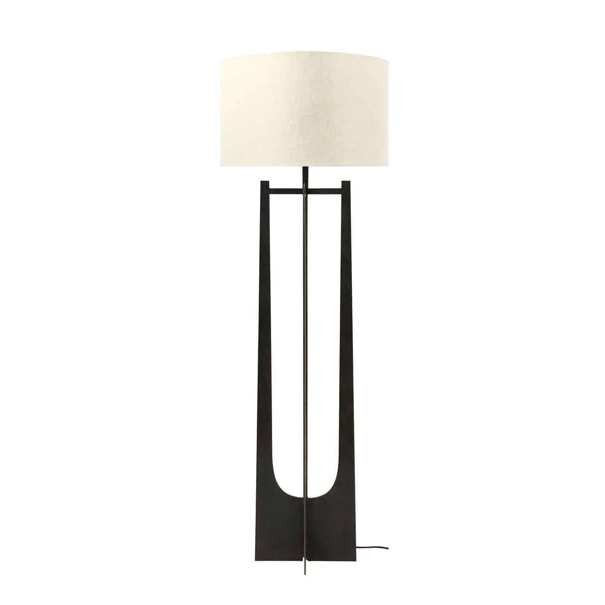 Glenthorpe Floor Lamp - Gilded Oak With Irish Linen Shade