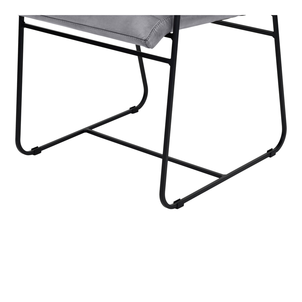 Belton Leather & Metal Dining Chair With Arms