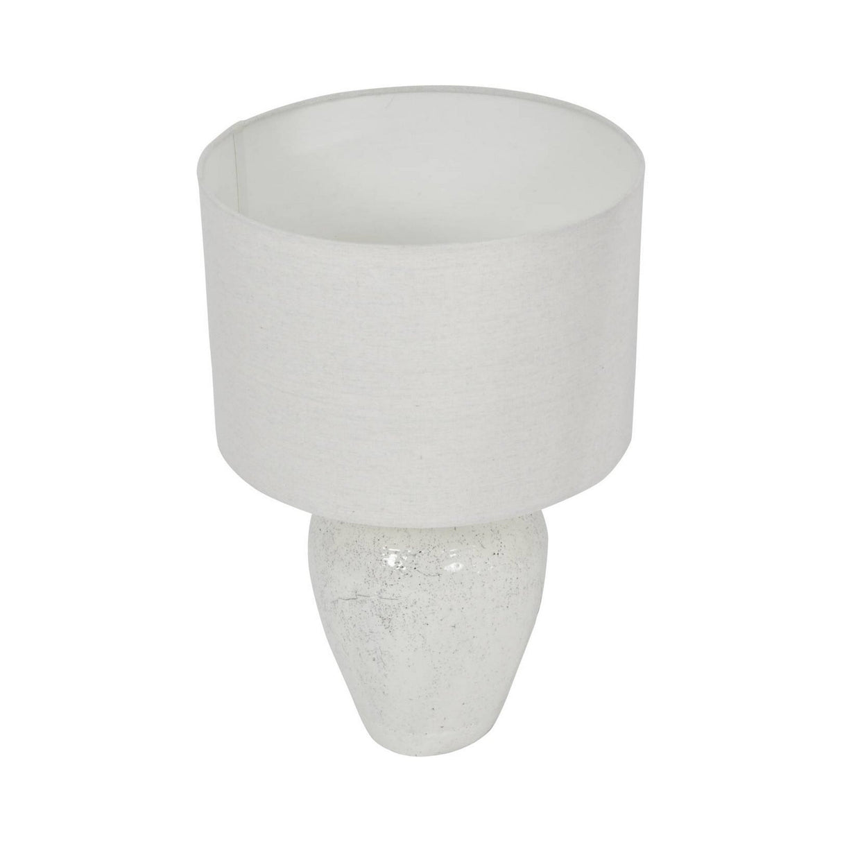 Speckle Glazed Table Lamp With Shade - White