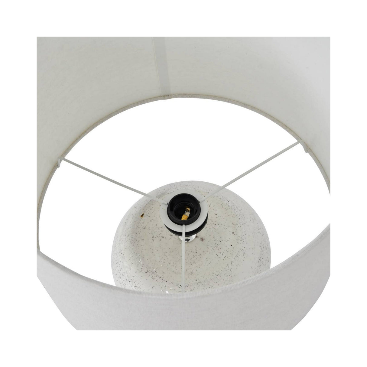 Speckle Glazed Table Lamp With Shade - White