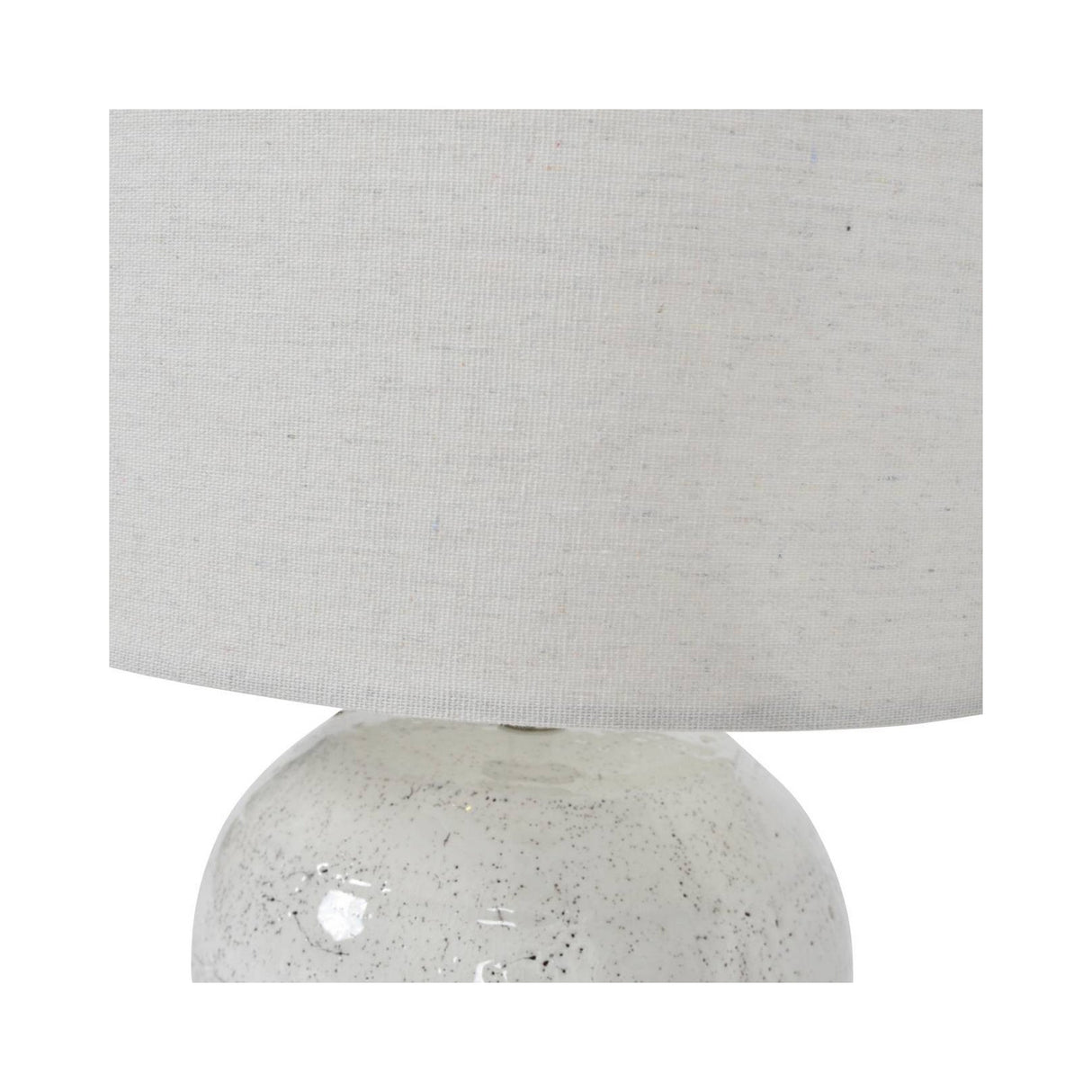 Speckle Glazed Table Lamp With Shade - White