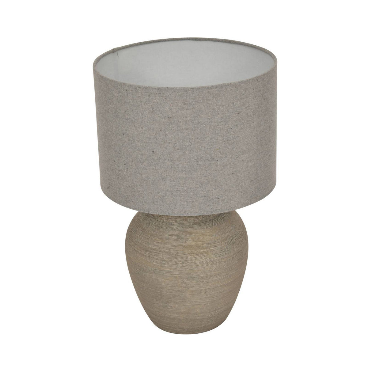 Baslow Etched Large Table Lamp With Shade - Grey