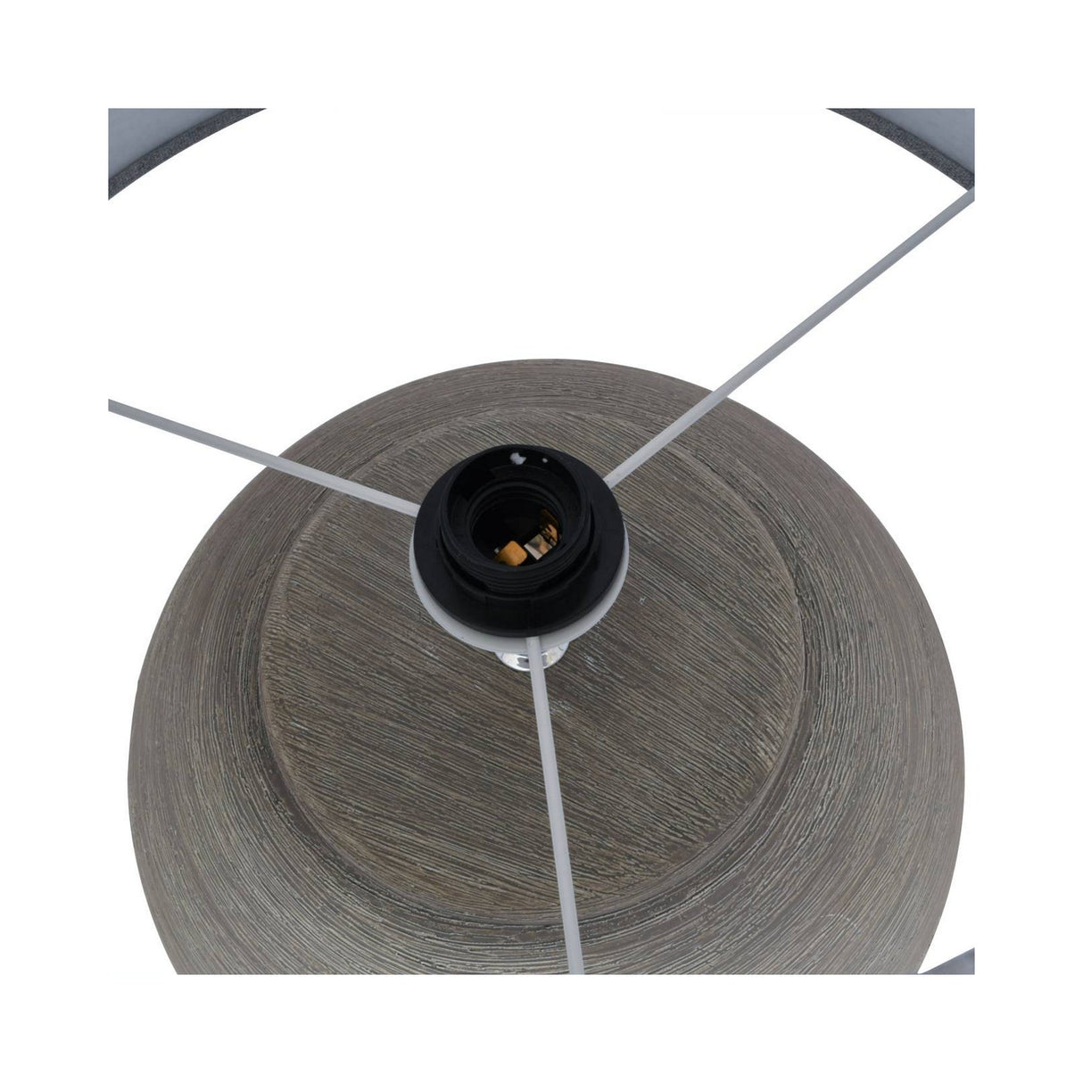 Baslow Etched Large Table Lamp With Shade - Grey