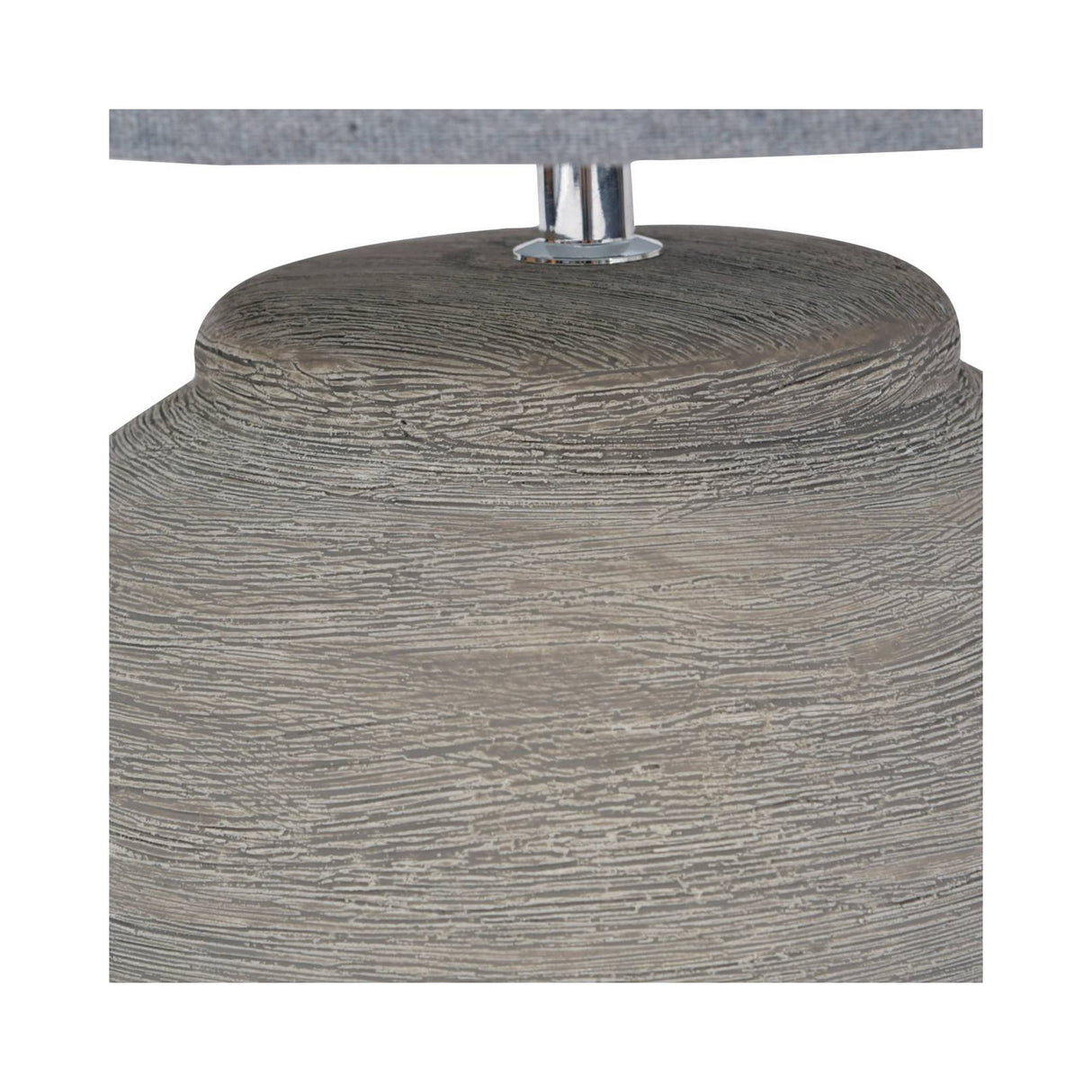 Baslow Etched Large Table Lamp With Shade - Grey