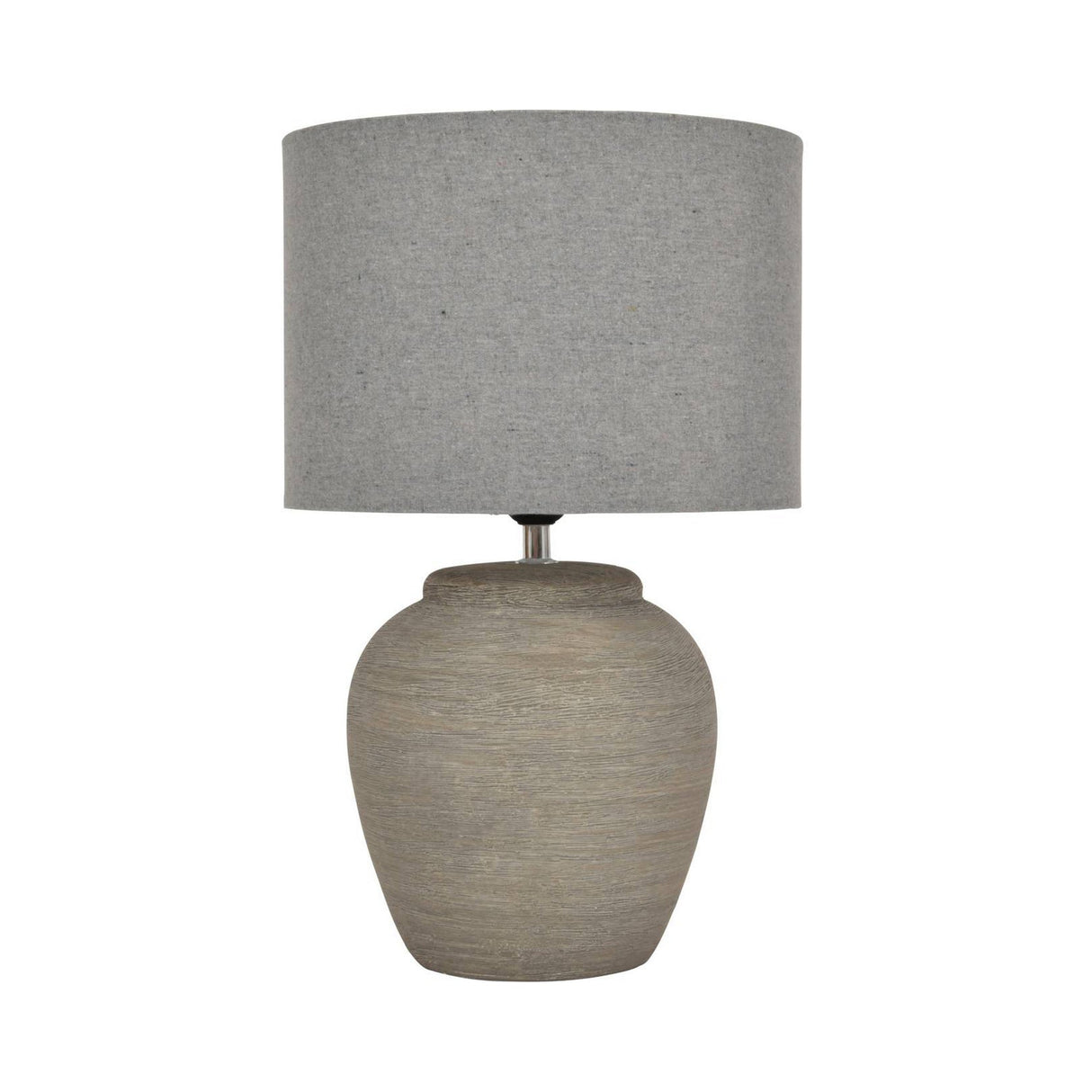 Baslow Etched Large Table Lamp With Shade - Grey