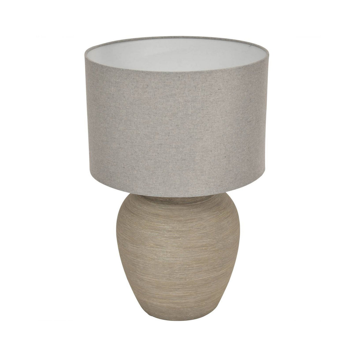 Baslow Etched Small Table Lamp With Shade - Grey