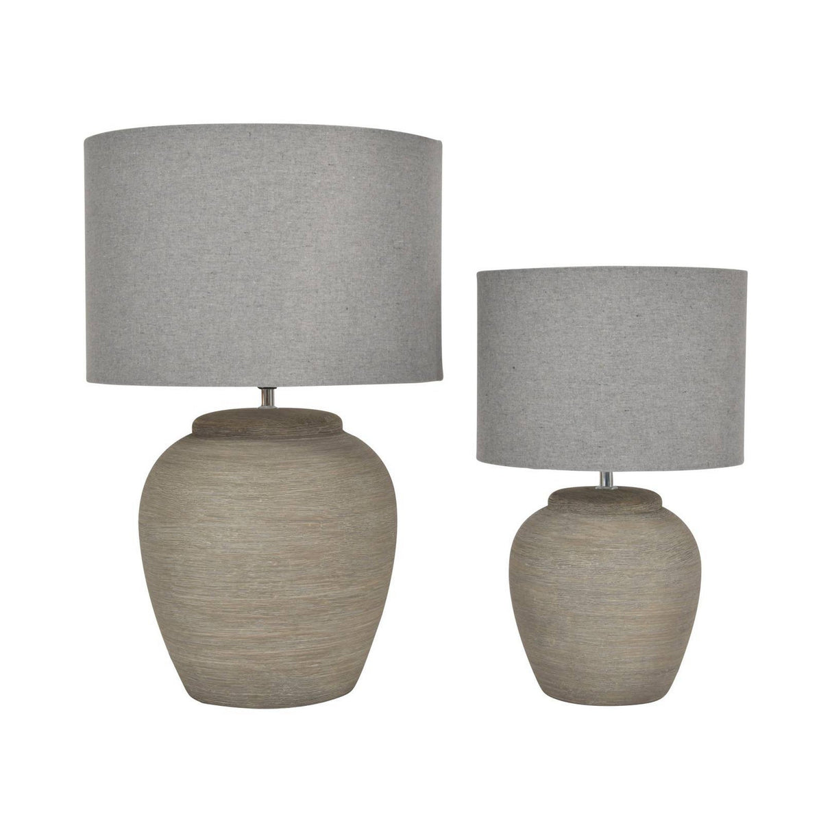 Baslow Etched Small Table Lamp With Shade - Grey