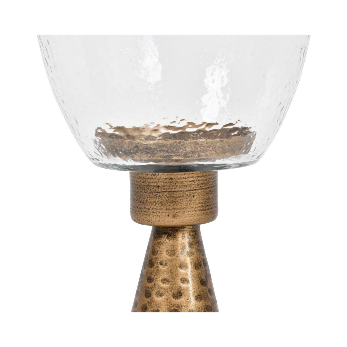 Sandbanks Iron & Hammered Glass Table Hurricane 36cm - Gold