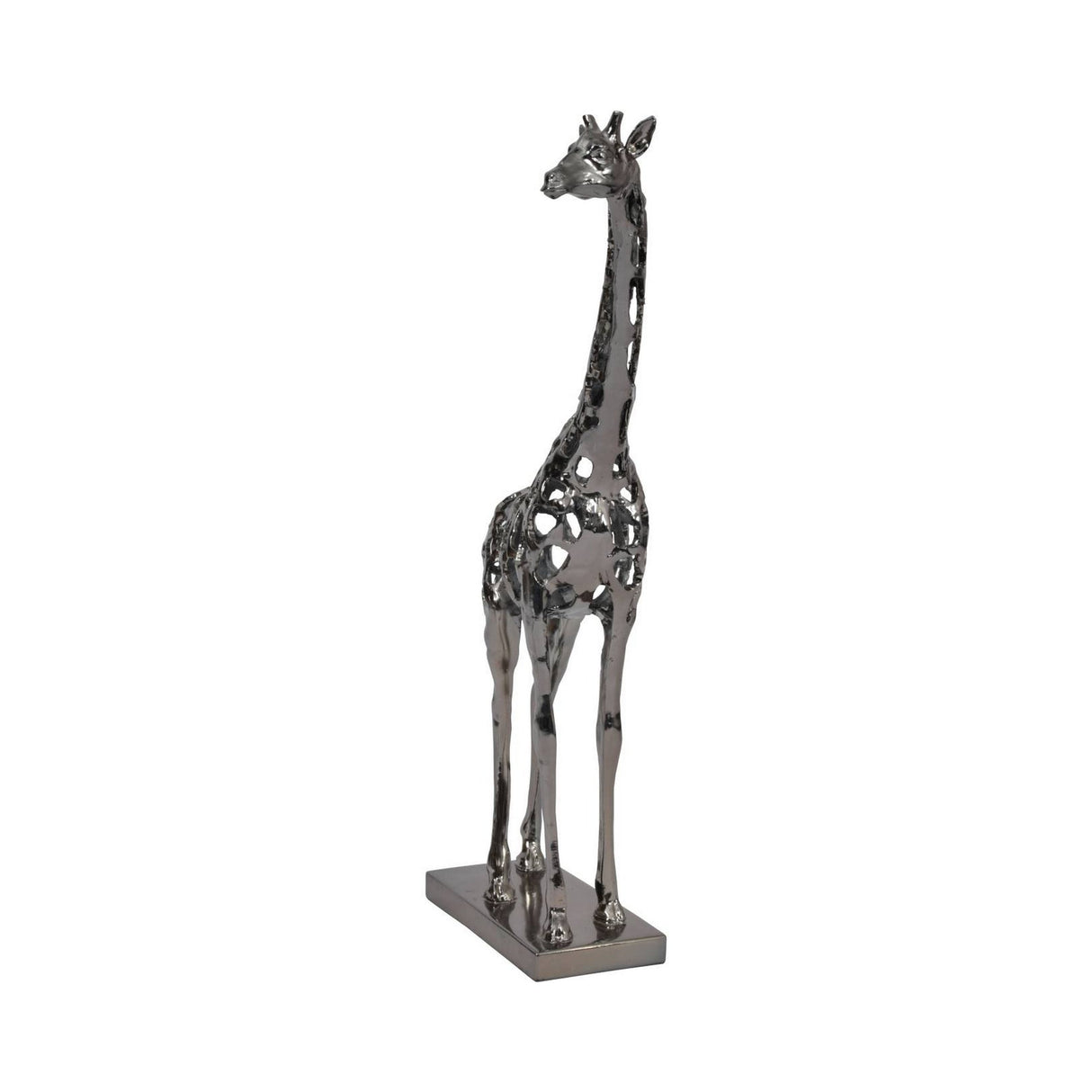 Courtney Black Nickel Hollow Giraffe Figurine - 70cm